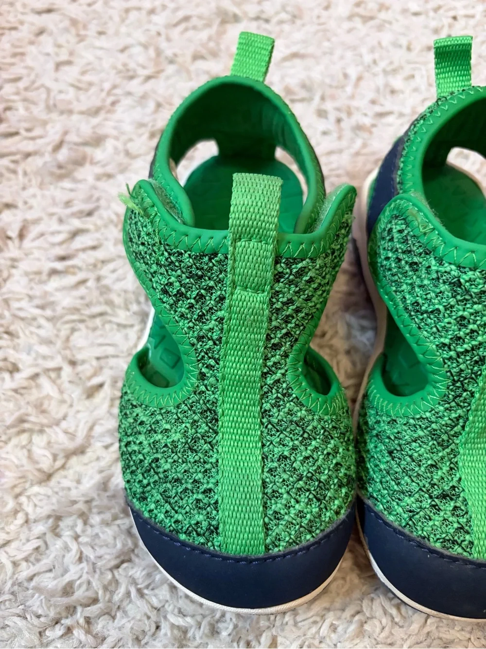 Kids Green Knit Active Shoes - Breathable Slip-On